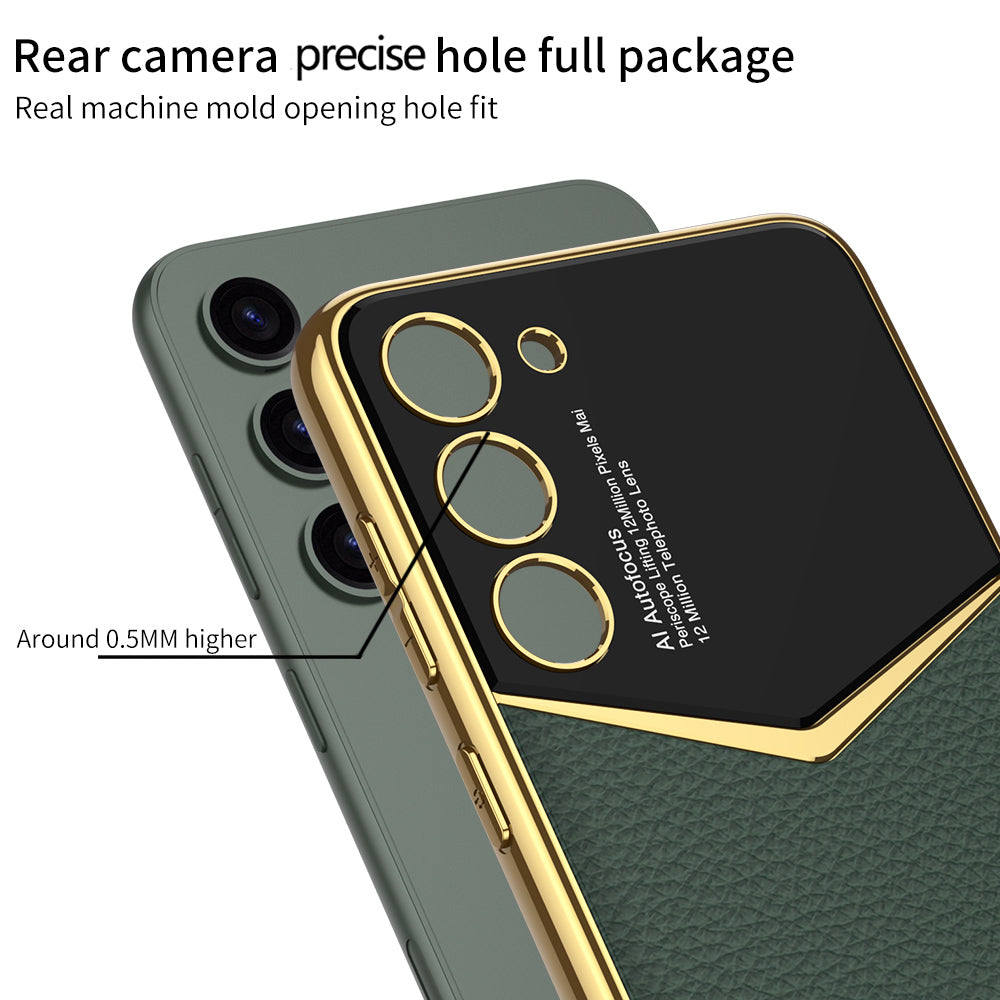 GKK pro Samsung Galaxy S23 galvanické pouzdro na telefon PU Leather Coated PC TPU Phone Cover GKK pro Samsung Galaxy S23 galvanické pouzdro na telefon PU Leather Coated PC TPU Phone Cover